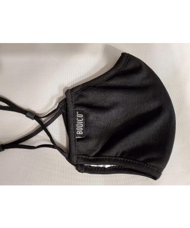Bodico Cotton/polyester Washable Resusable Face Mask for Adults with Adjustable Ear Loops Black 1 count Black Adults - Buy Online on GoSupps.com