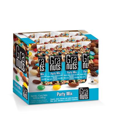 Granuts Party Mix | Sweet Chocolate-Coated Candies + Soft Raisins | Crunchy, Salted Peanuts | Classic Flavors | On-the-Go Snack | 1.41 Oz (12 Inner Packs)