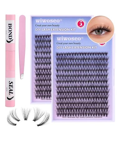 DYI Lash Extension Kit: 240Pcs Cluster Lashes for Natural Volume DD Curly False Lashes - Includes Lash Glue and Remover - Perfect for Self Application at Home - Buy Online on GoSupps.com