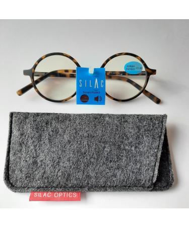 Silac Screen Turtle 7601 Unisex Reading Glasses - Blue Light Blockers Retro Tortoise Design Prescription Options +3.50 - Lightweight & Durable - Buy Online on GoSupps.com