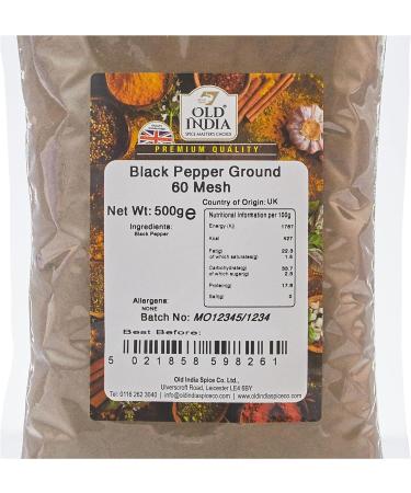 Old India Black Pepper Ground 60 Mesh 500g - Premium Quality Spice (Pack of 1) - Buy Online on GoSupps.com