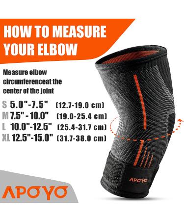 APOYO Elbow Brace - Compression Sleeve for Tennis & Golfer Elbow, Tendonitis Relief, Adjustable Strap for Weightlifting & Arthritis - Men & Women - Buy Online on GoSupps.com