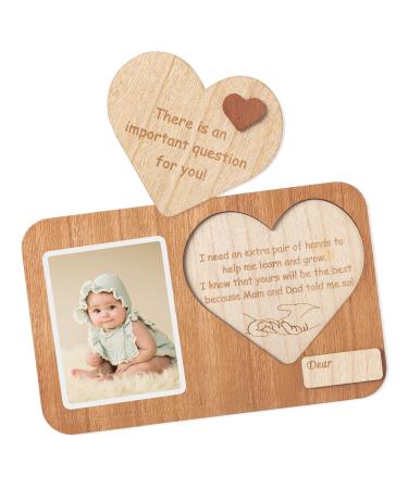 Godparents Proposal Gift Picture Frame, Will You Be My Godparents Photo Frames Announcement Gift from Godchild, Wooden God Parents Proposal Gift Ideas Baptism Christening Christmas Gift