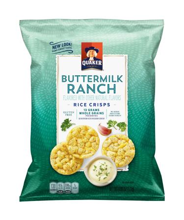 Quaker Rice Crisps, Gluten Free, Buttermilk Ranch, 6.06oz Bags, 6 Pack