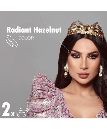 Bella Glow Radiant Hazelnut Colored Contact Lenses - Monthly - Perfect for Dark Eyes - -0.00 Dioptria - Buy Online on GoSupps.com