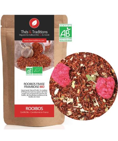 Th s & Traditions Organic Rooibos Strawberry Raspberry | 100g Loose Leaf Bag | Certified Organic Agriculture