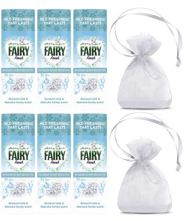 Fairy Fresh in Wash Scent Booster Beads Almond Milk & Manuka Honey Scent 6Pk 6 x 176gr + Our Gift for You: 2 x Organza Bag Size: 9x7x0.1cm - Buy Online on GoSupps.com