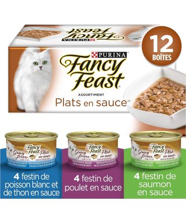 Fancy Feast Wet Cat Food Gravy Lovers Variety Pack 85 g Cans (12 Pack) - Buy Online on GoSupps.com
