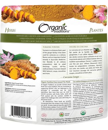 Organic Traditions Turmeric Powder 7 oz - Premium Quality Superfood - Buy Online on GoSupps.com