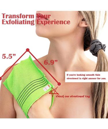 Etreetowel Anti-Shrink Korean Exfoliating Bath Washcloths Mitts 6-Pack - Premium Viscose Rayon Body Scrub Gloves - Buy Online on GoSupps.com