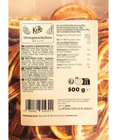 KoRo - Tranches d'orange s ch es 500 g - Comme pice d coration ou garniture - Pour cocktails th et vin chaud - Ar me fruit d'orange toute l'ann e - 100% orange - Buy Online on GoSupps.com