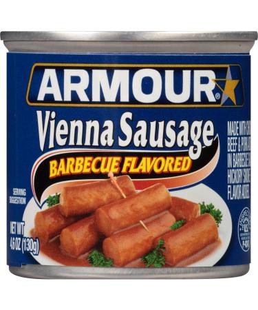 Armour Star Vienna Sausage, Barbecue Flavored, Canned Sausage, 4.6 OZ (Pack of 24) Barbecue Vienna Sausage