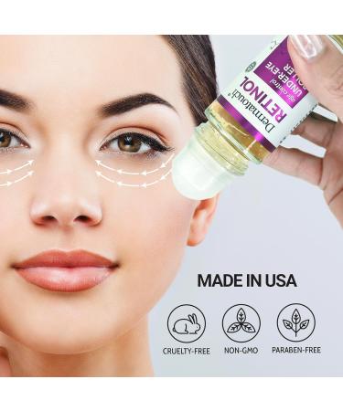 Dermatouch Retinol Under Eye Roller Serum With Vitamin C & E Elastin Spirulina Caffeine and Glycerin Hydrating Formula with Cooling Applicator Clean Daily Skin Care Made in USA 1.6 Oz - Buy Online on GoSupps.com