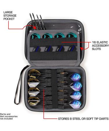 USA Gear Hard Shell Dart Case - Darts Carrying Case for Accessories - Black - Buy Online on GoSupps.com