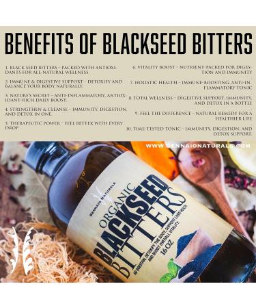 GENNAIO NATURALS Organic Black Seed Bitters 16 oz Natural Digestive Support and Liver Health Supplement - Buy Online on GoSupps.com