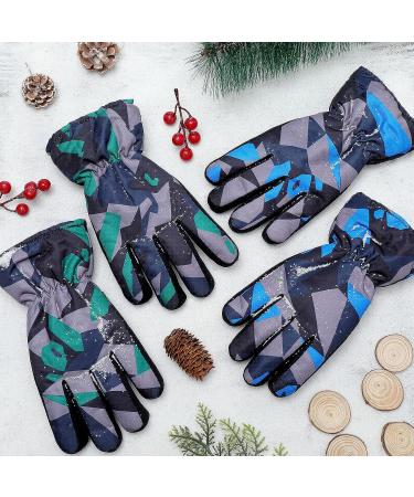 Kids Winter Gloves 2 Pairs - Waterproof Camo Snowboard Gloves for Ages 8-14 - Buy Online on GoSupps.com