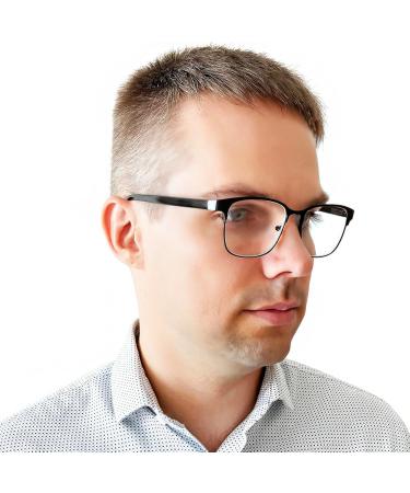 Vintage Mini Reading Glasses - Metal Frame Plastic Lenses - Black 1.0 Diopter - Unisex Reading Aid - Buy Online on GoSupps.com