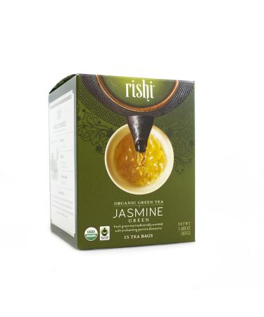 Rishi Tea Organic Green Tea Jasmine Green 15 Tea Bags 1.48 oz (42 g) Each