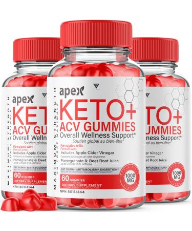 (3 Pack) Apex Keto ACV Gummies Apex Apple Cider Vinegar Canada Keto Health Lifestyle Supplement Gummy Suppl ment de Style de Vie Sain C tog ne au Vinaigre de Cidre de Pomme Apex (180 Gummies)