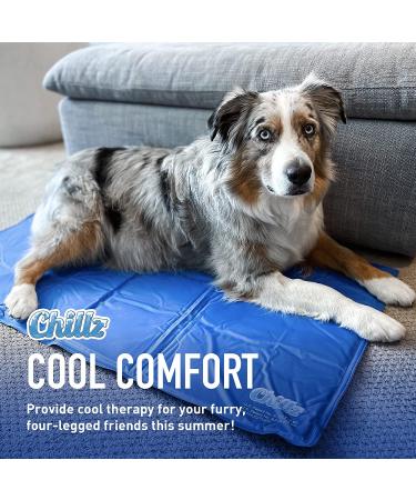 Chillz Dog Cooling Mat - Pressure Activated Gel Pad for Dogs & Cats - Non-Toxic, No Water Needed - Ideal for Home, Travel, Crates - Large Blue - Buy Online on GoSupps.com