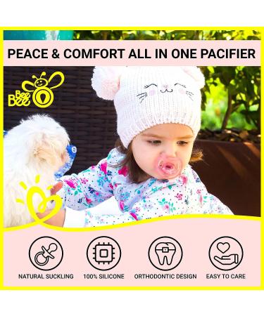 Bee Bee 10 Pacifiers 0-6 Months | Soft Silicone Orthodontic Shape | BPA-Free | Set of 10 Multicolor Soothie Pacifiers for Natural Sucking | Baby Boys & Girls - Buy Online on GoSupps.com