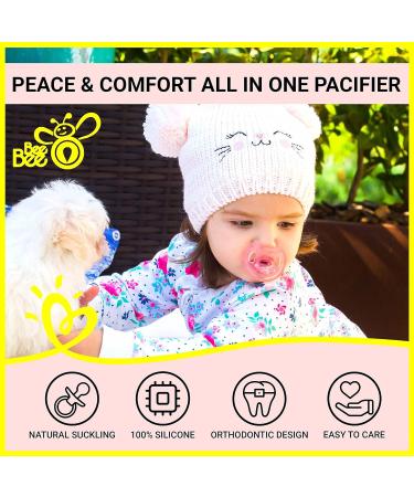 Bee Bee 6 Pacifiers 6-12 Months | Soft Silicone Orthodontic Pacifiers for Natural Sucking | BPA-Free | Pack of 6 (Clear Lilac Green) - Buy Online on GoSupps.com