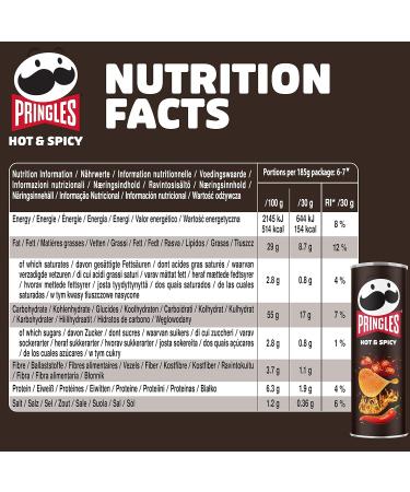 Buy Pringles Hot & Spicy 185g - Irresistible Crunchy Snack - Extra Sharp Chips - International Shipping - Buy Online on GoSupps.com