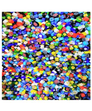 100g/3.5-Ounce Glass COE 90 Millefiori Fusible Glass Supplies Assorted Colors Pack for Christmas Art Crafts