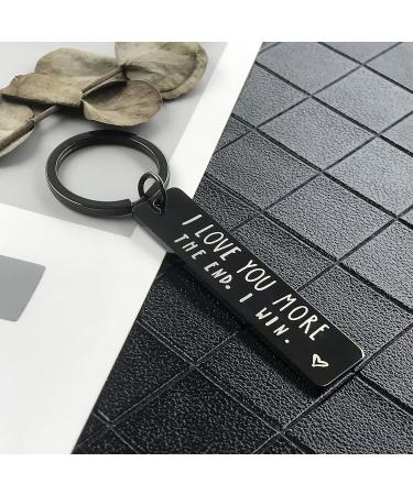 Personalized 'I Love You More' Key Supporter Perfect Gift for Friends Boyfriends Girlfriends Husbands Wives | Ideal for Christmas & Valentine's Day | Black Medium - Buy Online on GoSupps.com