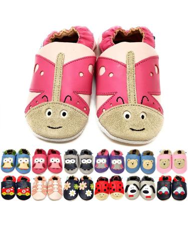 MiniFeet Premium Soft Leather Baby Shoes - BUY 4 PAIRS & GET 1 OF THEM FOR FREE ! - Toddler Shoes - 0-6 Months to 4-5 Years 6-12 Months Butterfly