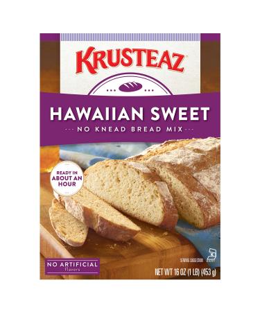 Krusteaz Hawaiian Sweet No Knead Bread Mix, 16 Ounce (Pack of 12)