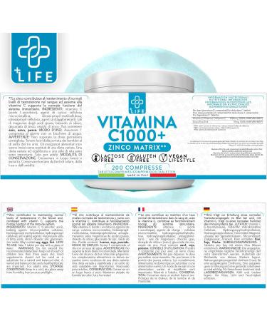Vitamine C 1000mg Zinc 200 Comprim s Pi Life Suppl ment Acide Ascorbique Pure Antioxydant Defense Immunitaire Adulte Vitamine C Zinc Vitamine Boost nergie Puissant Vit C - Buy Online on GoSupps.com