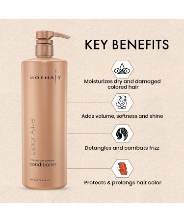 MOEHAIR Color Alive Conditioner 32 Fl Oz | Hydrating & Nourishing for Color Treated Hair | Paraben & Sulfate Free | Reduces Scalp Dryness & Detangles Hair - Buy Online on GoSupps.com
