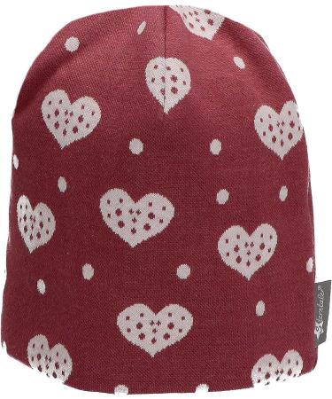 Buy Sterntaler Baby Girls Beanie - Slouch Hat with Heart Design Cotton Fleece Lining in Blackberry Pink - Perfect for Kids - Buy Online on GoSupps.com
