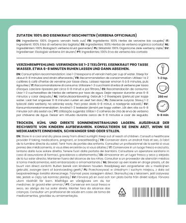  Alpi Nature Alpi Nature Organic Verbena Infusion 100 g organic Dried and Cut Verbena Leaves Loose Tea - Buy Online on GoSupps.com