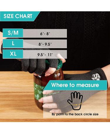 Vital Salveo Fingerless Recovery Gloves | Circulation Gloves for Typing & Texting | Dark Grey S/M - Pair - Buy Online on GoSupps.com