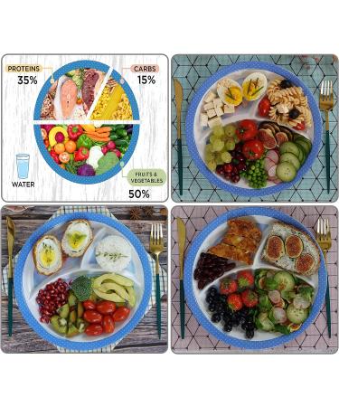 Raaz365 Portion Control Plates for Weight Loss adults  Diabetic portion control plates for adults  Healthy nutrition balanced diet plates  Pack of 2 Plates  Blue - Buy Online on GoSupps.com