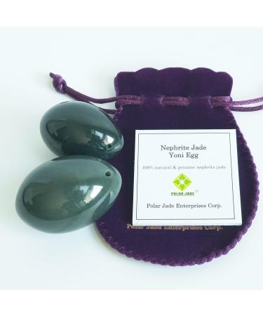 Nephrite Yoni Eggs Set - Drilled Polar Jade for Beginners & Medium Users | Includes Box Silk Cord & Instructions - Buy Online on GoSupps.com