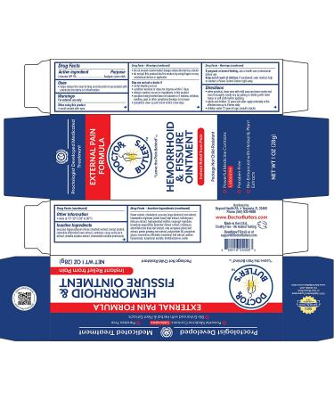 Doctor Butler's External Hemorrhoid & Fissure Ointment - Fast Acting Pain Relief with Lidocaine - Buy Online on GoSupps.com