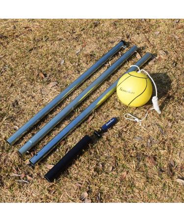 GAMESUN Galvanized Tetherball Set with Yellow Ball - Outdoor Backyard Game with Durable Poles and Rope - Buy Online on GoSupps.com
