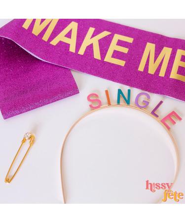 Hissy Fete Divorce Party Decorations Set - Gold Single Headband and High-End Foil Sash with Rhinestone Pin Closure - Buy Online on GoSupps.com