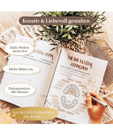 Eulentaler Baby Diary (Boho) | 1st Year Memory Book | Educator-Designed A4 Album for Cherished Moments - Buy Online on GoSupps.com
