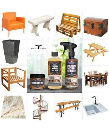 Urban Forest Furniture Wax Oil & Cleaner Set - Best for Wood Plastic Leather & Stone Surfaces | Save on Cleaning Essentials - Buy Online on GoSupps.com