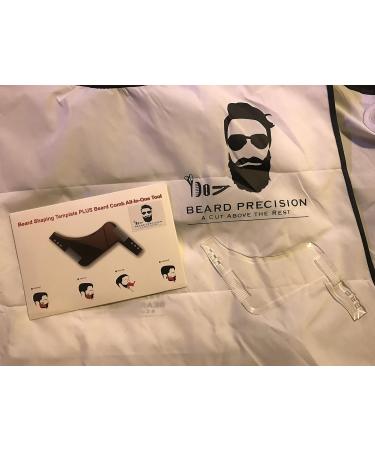 Beard Apron Shaving Bib with Clear Comb Tool - Premium White Beard Grooming Accessory | International Shipping Available - Buy Online on GoSupps.com
