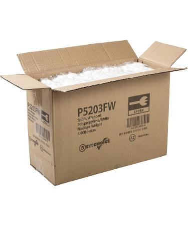 AmerCare Medium Weight Polypropylene Sporks  White  Individually Wrapped  Case of 1000 - Buy Online on GoSupps.com