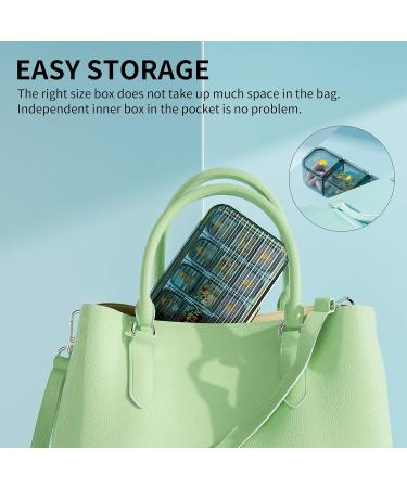 21 Cells Pill Organizer - Waterproof & Moistureproof Large Capacity Daily Case for Travel & Home Removable Compartments - Green - Buy Online on GoSupps.com