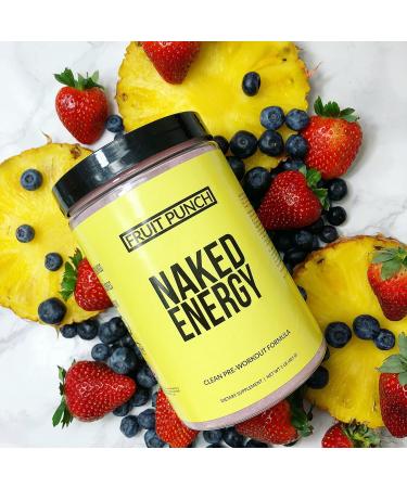 Naked Energy Fruit Punch Pre Workout Supplement - Vegan Friendly, No Added Sweeteners, Colors, or Flavors - 30 Servings - Buy Online on GoSupps.com