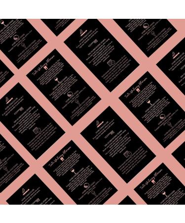 Teeth Whitening Aftercare Cards - Pack of 50 | 2x3.5 inch Double Sided Business Cards | Wallet Size | Black & Rose Gold Glitter - Buy Online on GoSupps.com