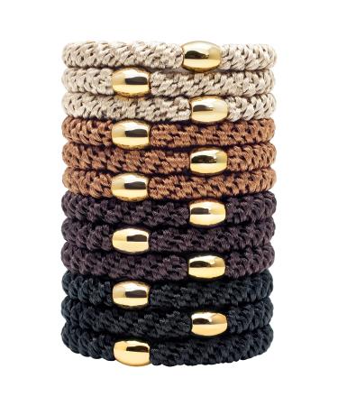 Qooocy Hair Tie Bracelets  Hair Ties for Women Girl  Ponytail Holders for Thick Hair  Superior Strong Stretchy Braided Hair Ties  No Slip Damage Crease Hair Bands-12Pcs  Classic