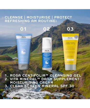 REN Clean Skincare Rosa Centifolia Cleansing Gel - Soothing Facial Gel for All Skin Types Vegan & Cruelty-Free - 5.1 Fl Oz Clean Skin Care - Buy Online on GoSupps.com